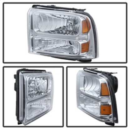 SPYDER Xtune Ford F250/350/450 Super Duty 05-07 Crystal Headlights Chrome HD-JH-FS05-AM-C 9026560 9026560 Photo - Unmounted