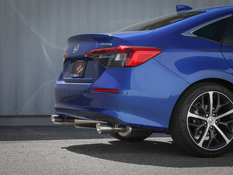 aFe POWER Takeda 2022 Honda Civic Stainless Steel Cat-Back Exhaust System w/ Polished Tip 49-36628-P 49-36628-P Photo - Mounted