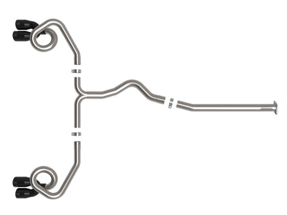 aFe POWER Takeda 3in to 2-1/2in 304 SS Cat-Back Exhaust w/ Black Tips 22-23 Subaru WRX H4-2.4L (t) 49-36809-B 49-36809-B Photo - Unmounted