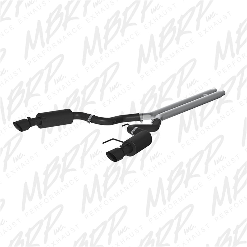 MBRP 15 Ford Mustang GT 5.0 Convertible Black 3in Cat Back Dual Split Rear S7239BLK Photo - Primary
