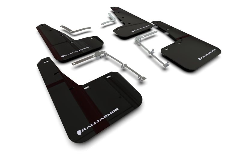 Rally Armor 20-22 Toyota GR Yaris Hatchback Black Mud Flap w/ White Logo MF74-UR-BLK/WH MF74-UR-BLK/WH Photo - Primary