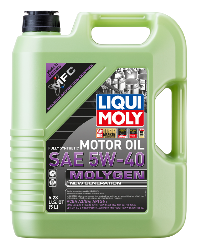 LIQUI MOLY 5L Molygen New Generation Motor Oil SAE 5W40 20232 20232 Photo - out of package