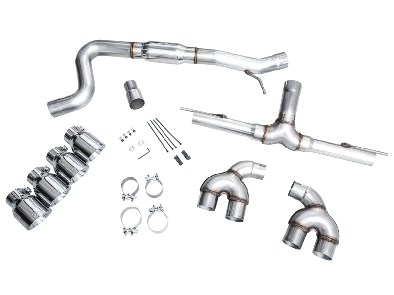 AWE Tuning AWE MK8 Volkswagen Golf R 3in Track Edition Quad Exhaust - Chrome Silver Tips 3020-42658 3020-42658 Photo - out of package