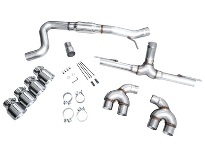 AWE Tuning AWE MK8 Volkswagen Golf R 3in Track Edition Quad Exhaust - Chrome Silver Tips 3020-42658 3020-42658 Photo - out of package