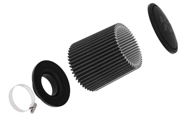 K&N Engineering K&N Universal Round Clamp-On Air Filter 3in ID 9in Height 6in Base OD 5.25 Top OD RU-3109HBK RU-3109HBK Photo - out of package