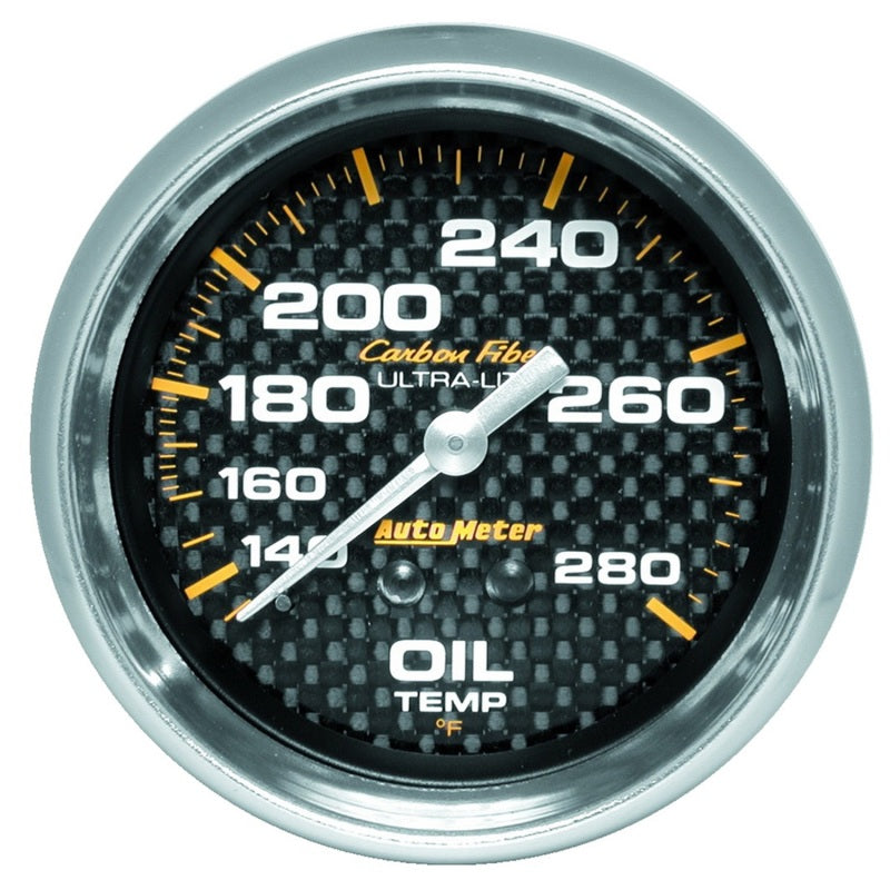 AutoMeter Carbon Fiber 2-5/8in 140-280 Deg F Mechanical Oil Temp Gauge 4841 4841 Photo - Primary