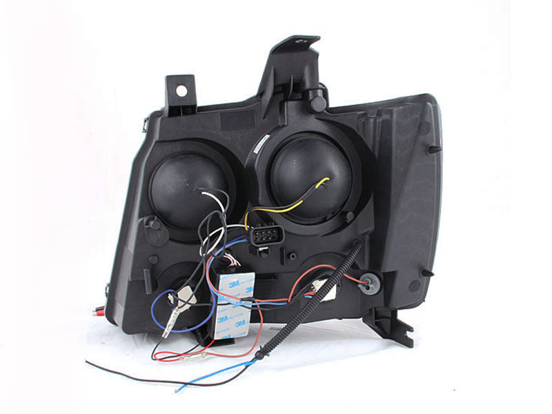 Anzo 2007-2013 Chevrolet Avalanche Projector Headlights w/ Halo Chrome 111108 Photo - Unmounted