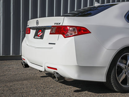 aFe 09-14 Acura TSX L4 2.4L Takeda 2-1/2in to 2-1/4in 304 SS Cat-Back Exhaust System w/ CF Tips 49-36629-C 49-36629-C Photo - Mounted
