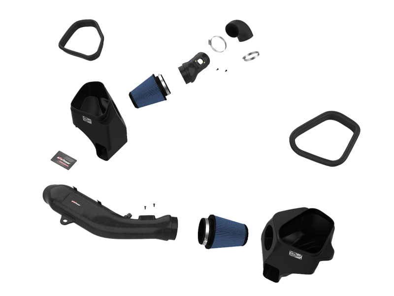 aFe Track Series Stg 2 Carbon Fiber Intake w/Pro 5R Media 15-20 BMW M3/M4(F80/82/83) L6-3.0L(tt) S55 57-10006R 57-10006R Photo - Unmounted