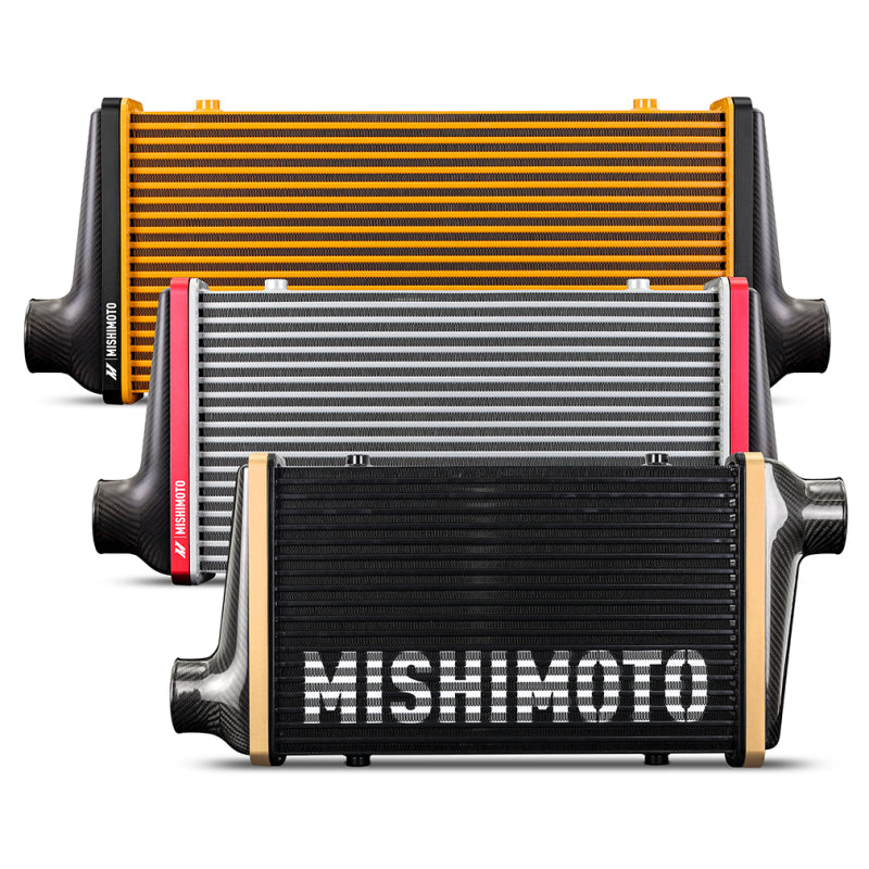 Mishimoto Universal Carbon Fiber Intercooler - Gloss Tanks - 450mm Silver Core - C-Flow - BL V-Band MMINT-UCF-G4S-C-BL MMINT-UCF-G4S-C-BL Photo - Primary