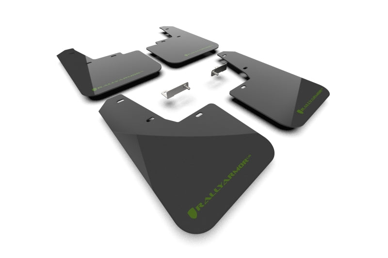 Rally Armor RAL UR Black Flap/Green Logo Body Armor & Protection Mud Flaps main image