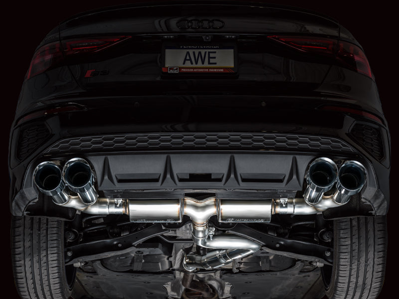 AWE Tuning AWE 22-24 Audi 8Y S3 Touring Edition Exhaust - Chrome Silver Tips 3015-42897 3015-42897 Photo - Mounted