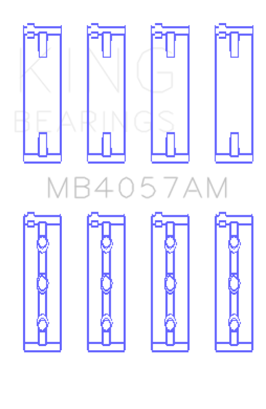 King Engine Bearings Honda C27A4 (Size +0.50mm) Main Bearing Set MB4057AM0.5 MB4057AM0.5 Photo - Primary