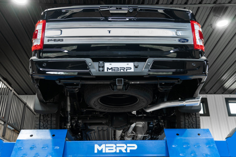 MBRP 2021+ Ford F-150 Powerboost Hybrid 3in Single Side Exit - Aluminized Steel S5221AL S5221AL Photo - Mounted