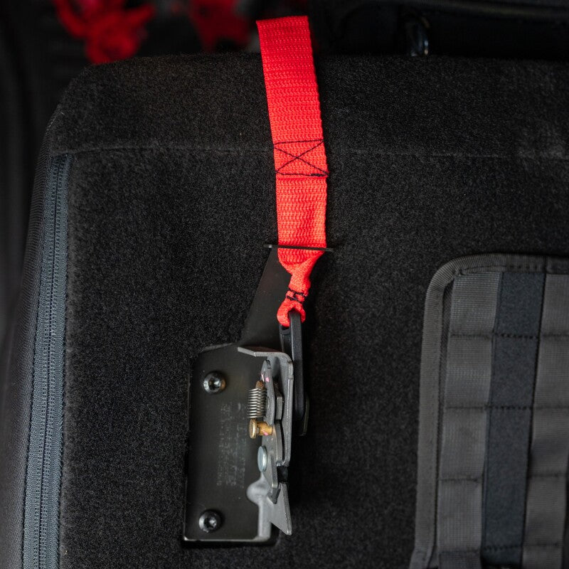 BuiltRight Industries 09-20 Ford F-150/Raptor (09-14 SuperCrew Only) Rear Seat Release - Red Strap 100113 100113 Photo - Unmounted