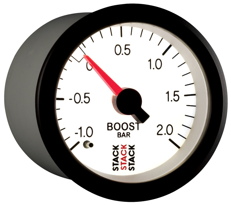 Autometer Stack 52mm -1 to +2 Bar T-Fitting 0.187in Barb (M) Mechanical Boost Pressure Gauge - White ST3161 ST3161 User 6