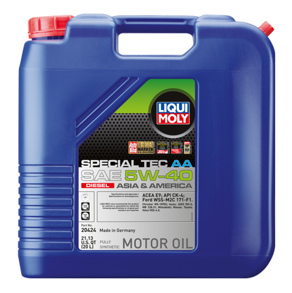 LIQUI MOLY 20L Special Tec AA Motor Oil SAE 5W40 Diesel 20424 20424 Photo - out of package