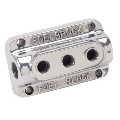 Edelbrock Fuel Block Triple Polished 12851 12851 Photo - out of package