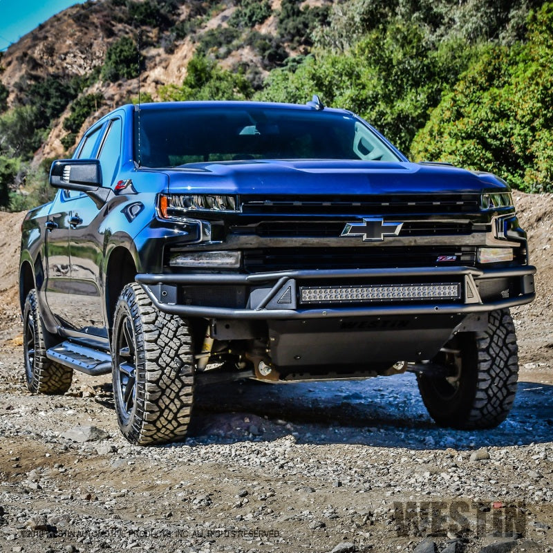 Westin 19-20 Chevy Silverado 1500 Outlaw Front Bumper - Textured Black 58-61215 58-61215 Photo - Mounted