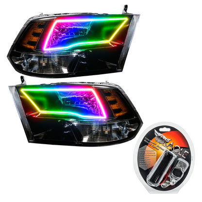 ORACLE Lighting Oracle 09-17 RAM 1500 TRX/SLT Quad Pre-Assembled Headlights - Black Housing - ColorSHIFT 7121-330 7121-330 Photo - Primary