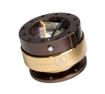 NRG Quick Release Kit Gen 2.0 Brown Body with Gold Ring SRK-200BR-CG Photo - Primary