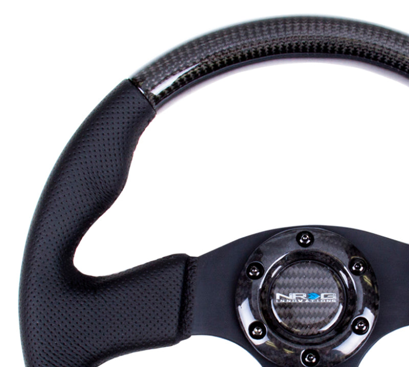 NRG Carbon Fiber Steering Wheel (315mm) Leather Trim w/Black Stitching ST-310CFBS ST-310CFBS Photo - Primary