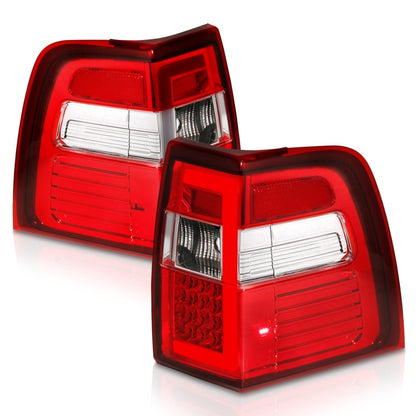 ANZO 07-17 For Expedition LED Taillights w/ Light Bar Chrome Housing Red/Clear Lens 311410 311410 Photo - Unmounted