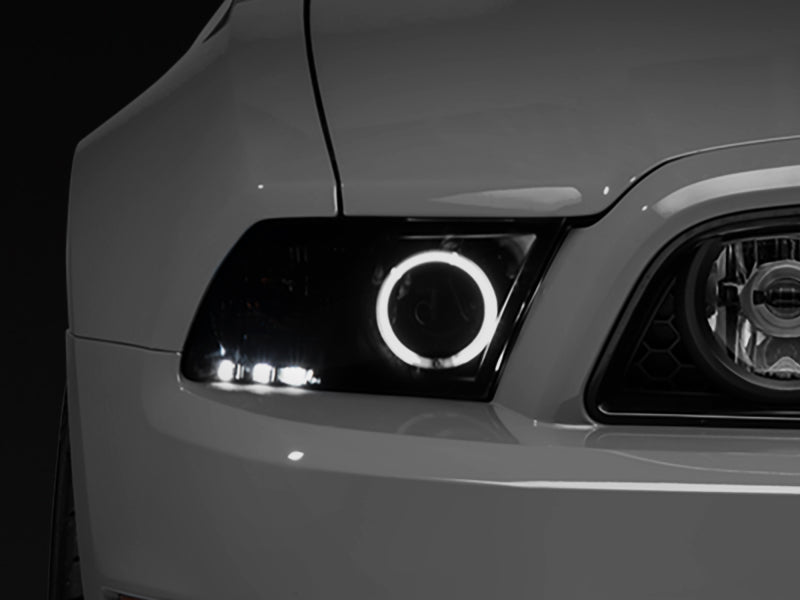 Raxiom 13-14 Ford Mustang w/ Factory HIDLED Halo Projector Headlights- Black Housing (Smoked Lens) 49170 49170 Photo - Primary