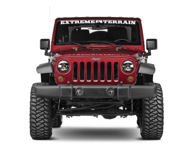 Raxiom 97-18 Jeep Wrangler TJ/JK Axial Series LED Daymaker Headlights- Black Housing (Clear Lens) J108042 J108042 Photo - Close Up