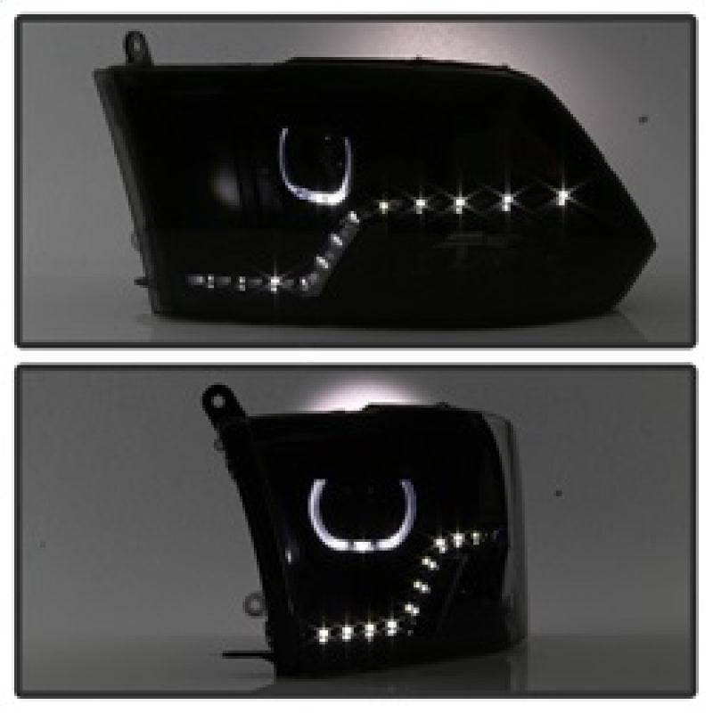 SPYDER xTune Dodge Ram 2009-2014 Halo LED Projector Headlights - Black Smoke PRO-JH-DR09-CFB-BSM 9036736 9036736 Photo - Unmounted
