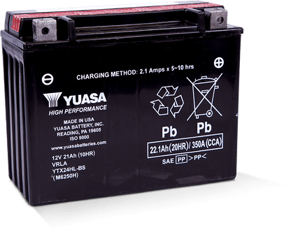 Yuasa Battery Yuasa YTX24HL-BS High Performance Maintenance Free AGM 12 Volt Battery (Bottle Supplied) YUAM6250H YUAM6250H User 1