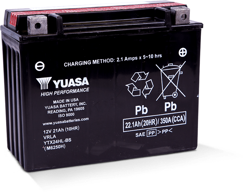 Yuasa Battery Yuasa YTX24HL-BS High Performance Maintenance Free AGM 12 Volt Battery (Bottle Supplied) YUAM6250H