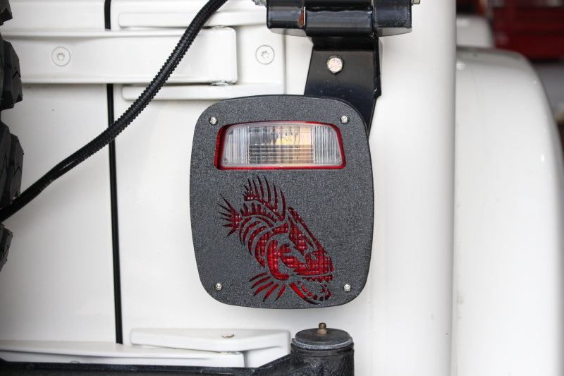 Fishbone Offroad Jeep Wrangler CJ YJ TJ Tail Light Covers - Black Textured Powdercoat FB31044 FB31044 Photo - lifestyle view