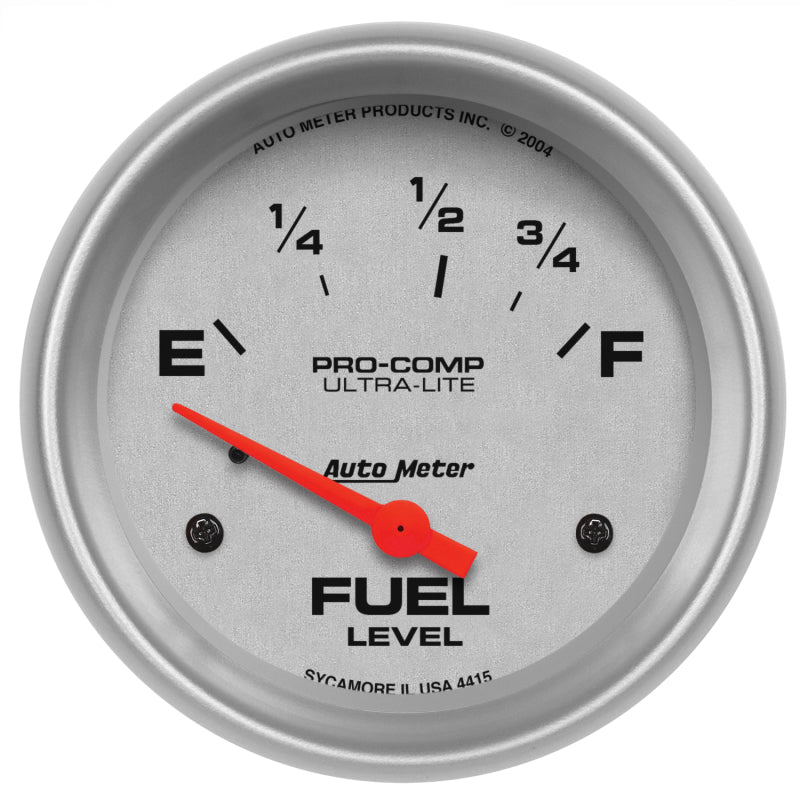 Autometer Gauge, Fuel Level, 2 5/8", 73?e to 10?f, Elec, Ultra-lite 4415 Photo - Primary