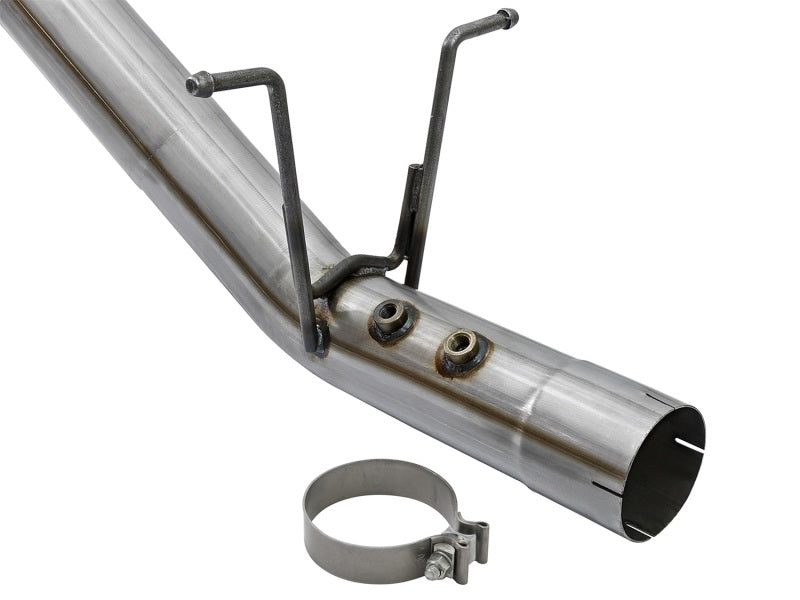 aFe Rebel XD Series 4in 409 Stainless Steel DPF-Back Exhaust w/Dual Polish 49-44089-P Photo - Unmounted