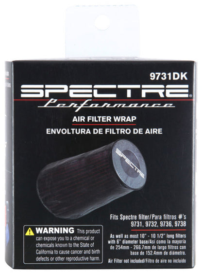 Spectre Universal Pre-Filter Wrap 6.125in. x 9.125in. - Black 9731DK 9731DK Photo - in package