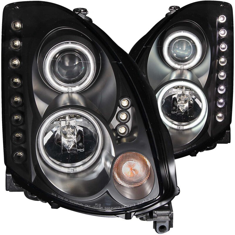 Anzo 2003-2007 Infiniti G35 Projector Headlights w/ Halo Black (CCFL) (HID 121363 Photo - Primary
