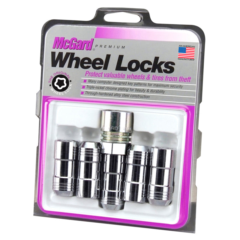 McGard Wheel Lock Nut Set - 5pk. (Cone Seat) M14X1.5 / 22mm Hex / 1.965in. Length - Chrome 24510 24510 Photo - in package