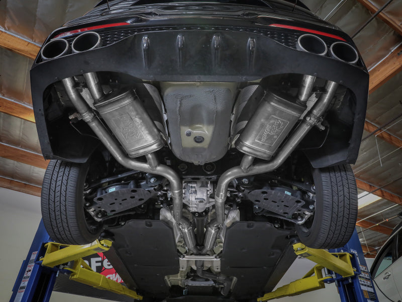 aFe 22-23 Kia Stinger L4-2.5L Turbo Gemini XV 3in to Dual 2-1/2in Cat-Back Exhaust System w/ Cut-Out 49-37024 49-37024 Photo - Mounted