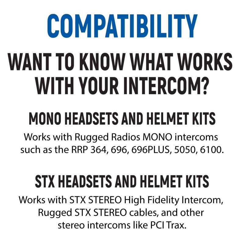 Rugged Radios Rear Seat Expansion Kit with Helmet Kits or Headsets STX Stereo / Helmet Kit PLUS2-STX-HK PLUS2-STX-HK Photo - Primary