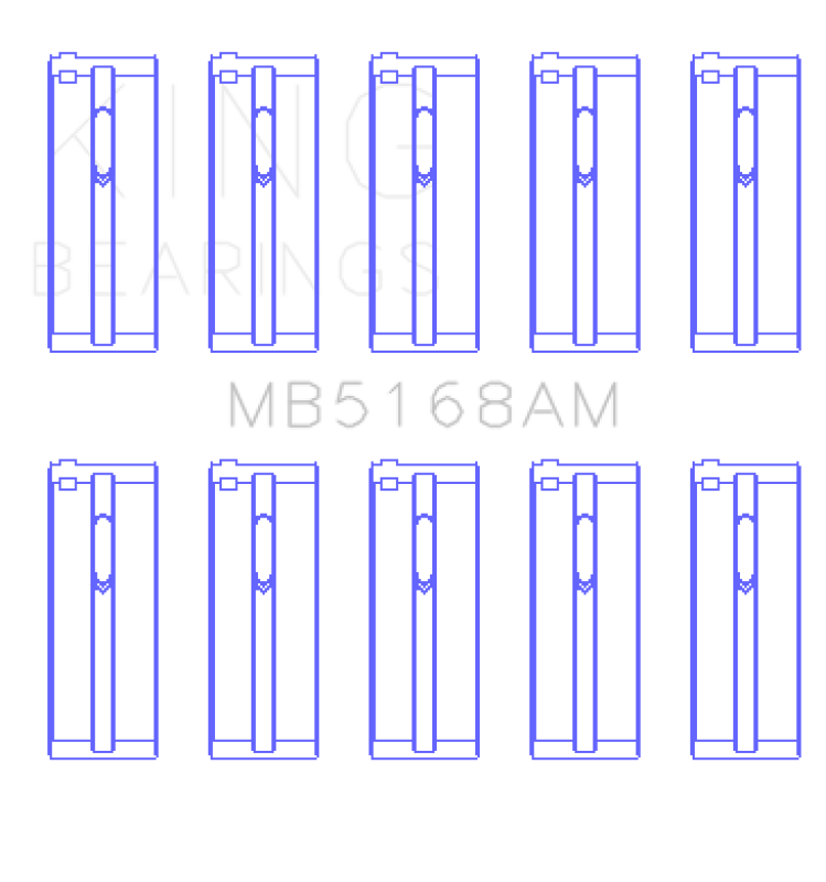 King Engine Bearings Honda F22B/H22A (Size +0.75mm) Main Bearing Set MB5168AM0.75 MB5168AM0.75 Photo - Primary