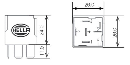 Hella Relay 12V 20/40A Spdt Res 007794027 007794027 Technical Drawing