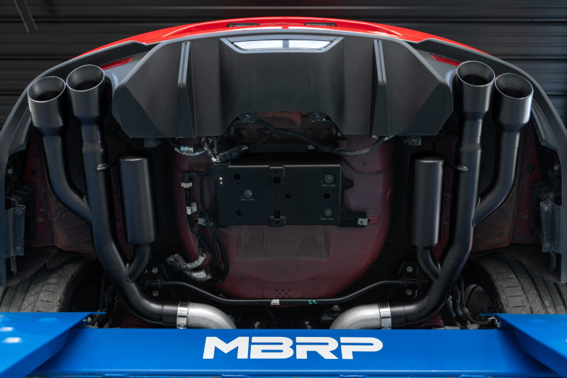 MBRP 18-  Mustang 5.0L 3in Ca t Back Exhaust Quad Dual MBRS7207BLK S7207BLK Photo - Mounted