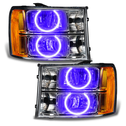 ORACLE Lighting 07-13 GMC Sierra Pre-Assembled LED Halo Headlights - (Round Ring Design) -UV/Purple 8165-007 8165-007 Photo - in package