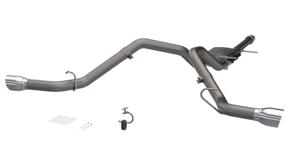 QTP 14-18 Chevy Silverado 1500 4.8L/5.3L EC/CC SB 304SS Scrmr Cat-Back Rear Split Exit w/4.5in Tips 410015 410015 Photo - Primary