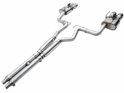 AWE Tuning AWE 2024 Ford Mustang GT Fastback S650 RWD SwitchPath Catback Exhaust w/ Quad Chrome Silver Tips 3025-42650 3025-42650 Photo - out of package