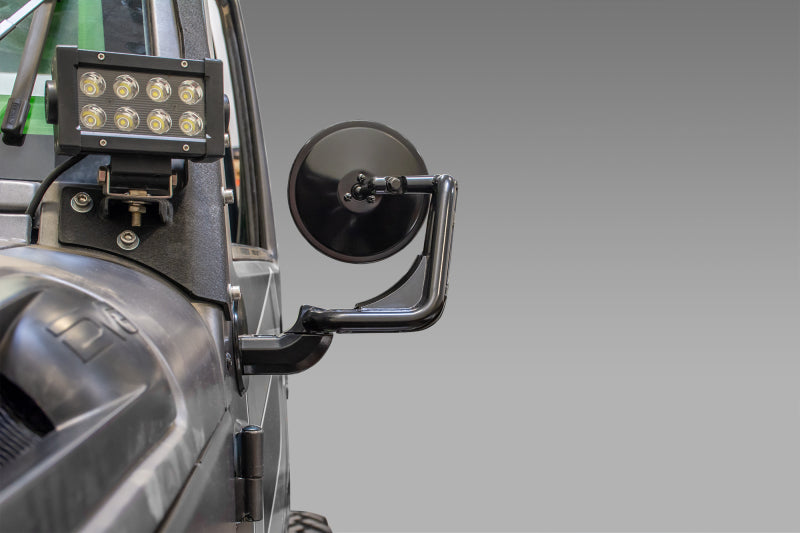 DV8 Offroad 07-18 Jeep Wrangler JK Tubular Trail Mirrors D-JP-190050-B D-JP-190050-B Photo - Mounted