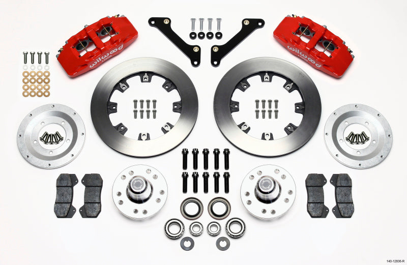 Wilwood Dynapro 6 Front Hub Kit 12.19in Drilled Red 79-81 Camaro 140-12836-R 140-12836-R Photo - Primary