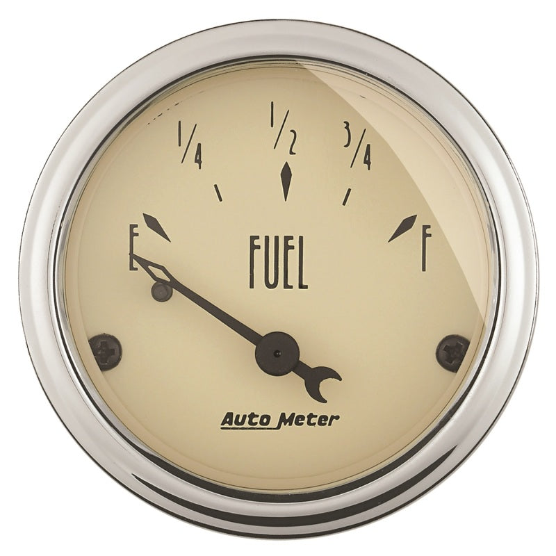 Autometer Gauge, Fuel Level, 2 1/16", 0E to 90F, Elec, Antique Beige 1815 Photo - Primary