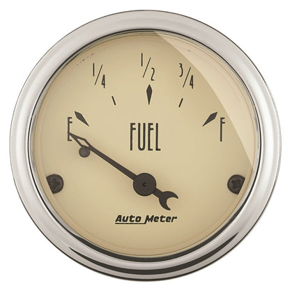 Autometer Gauge, Fuel Level, 2 1/16", 0E to 90F, Elec, Antique Beige 1815 Photo - Primary
